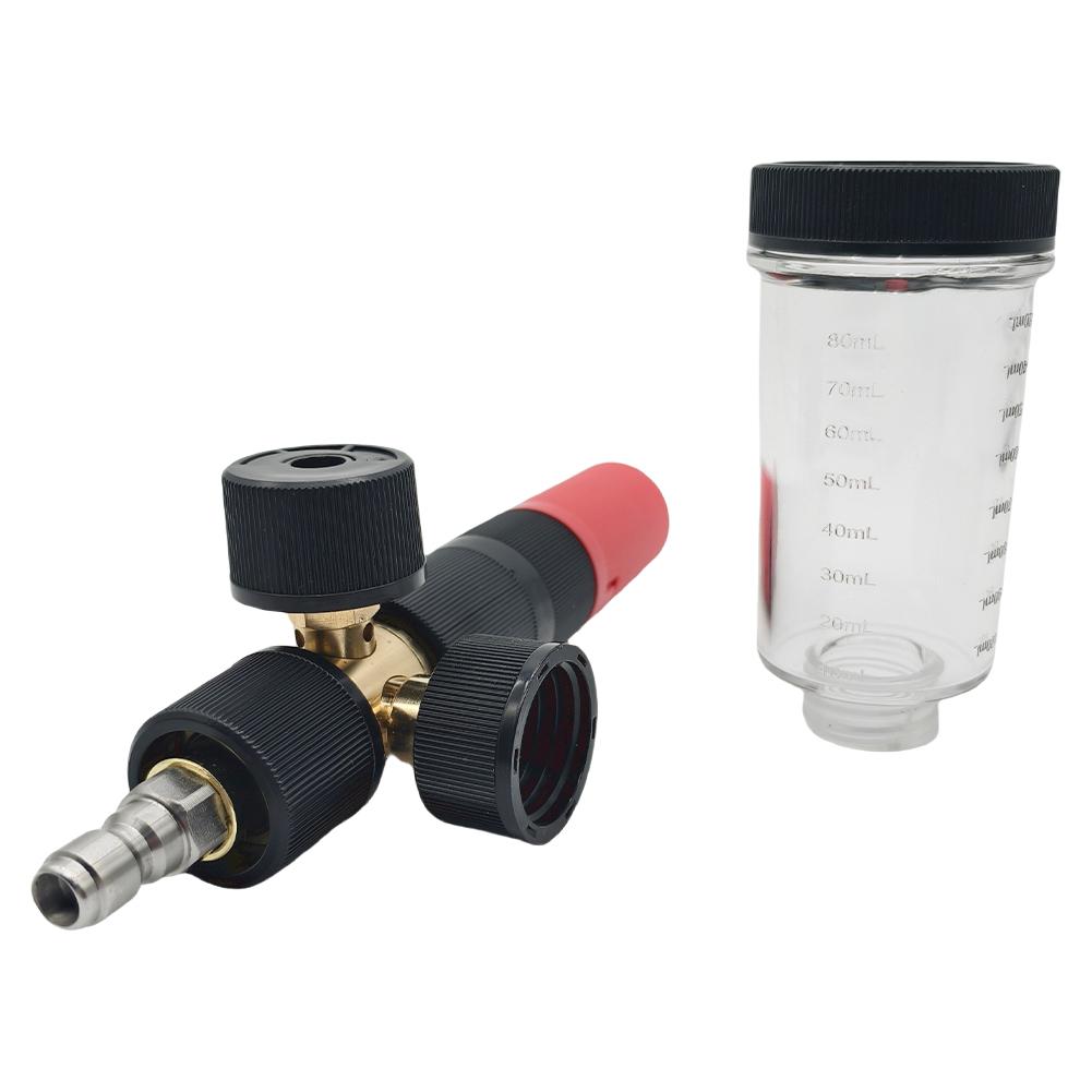 100ml Liquid Foam Sprayer Adjustable 4500PSI Soap Foam Spray Bottle with 1/4 Inch Quick Connector for Cleaning Cars SUVs