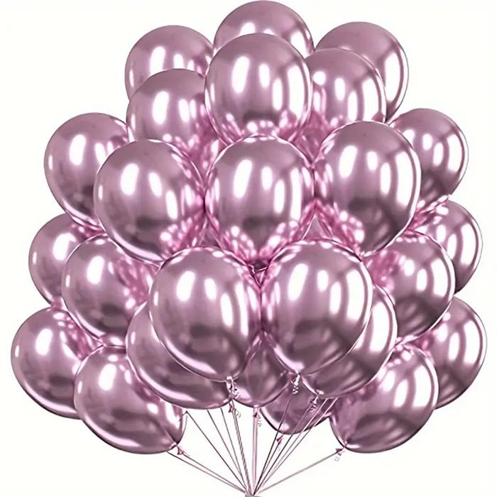 100pcs Metallic Latex Balloons Large 30cm Chrome Birthday