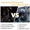 Round Ball Shift Knob Universal Gear Shift Knob 5 6 Speed For Manual Automatic Vehicles With Adapters (Pure Black)