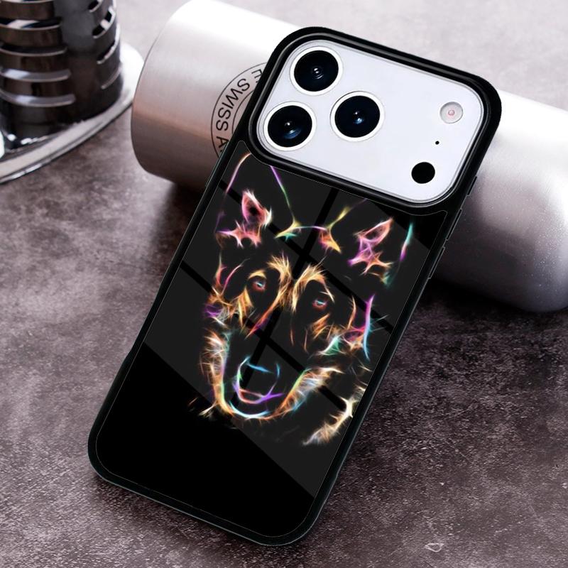Cartoon German Shepherd Dog Phone Case For iPhone 17 16 15 14 13 12 11 Pro Max Plus 17Air Soft Silicone Cover