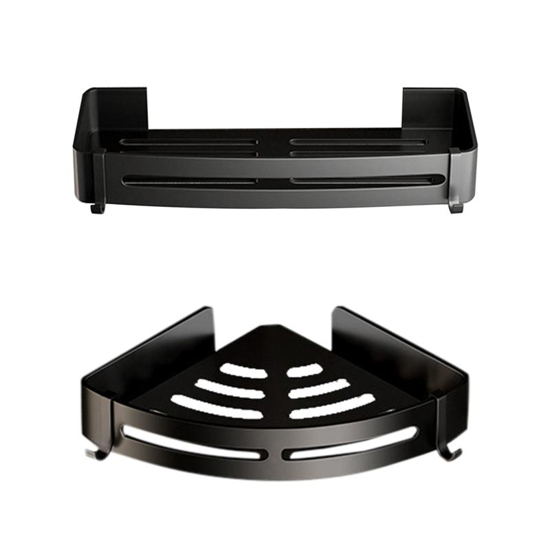 Полка для ванной комнаты без проколов, алюминиевые угловые полки, присоска, треугольная корзина, душевая стойка для аксессуаров для ванной комнаты