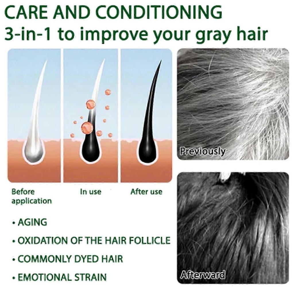 EELHOE Black Hair Spray Dense Nourishing Hair Root Bright Smooth Natural Black Hair Cover White Hair Care Spray less