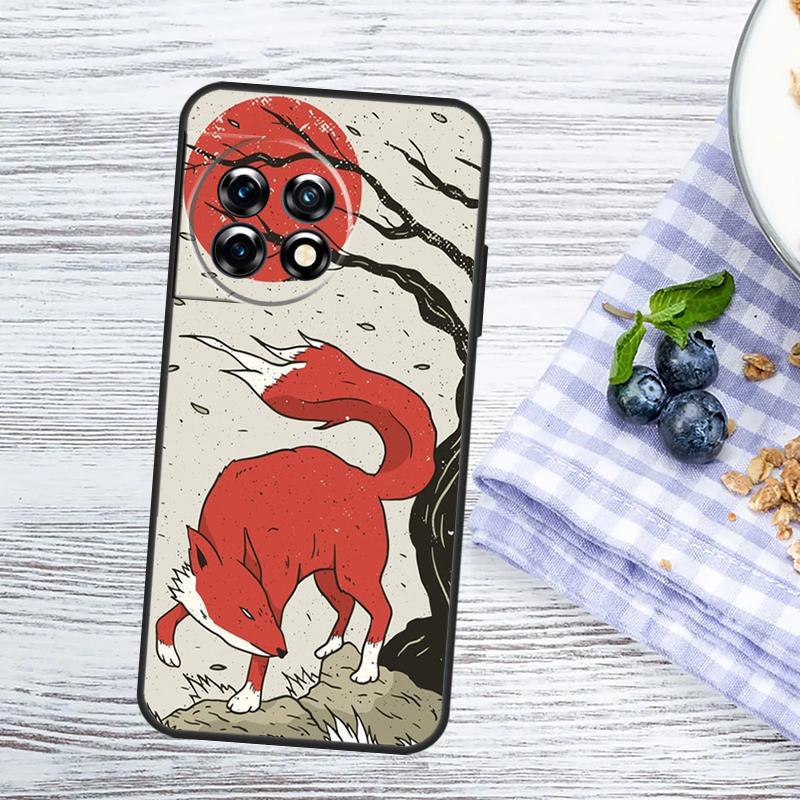Japanese Style Fox Case For OnePlus Nord 5 CE 3 4 Lite N20 N30 OnePlus 15 15R 13 13T 10T 10 11 12 12R 13R Cover