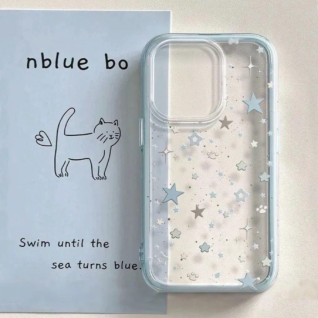 Star Ink Dot Cat Claw Is Suitable for Apple Iphone17promax Mobile Phone Case 16/15p Cute Three-in-one Border