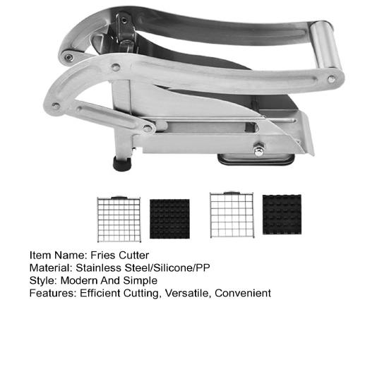 Резак для картофеля фри из нержавеющей стали, резак для картофельных чипсов с нескользящей присоской