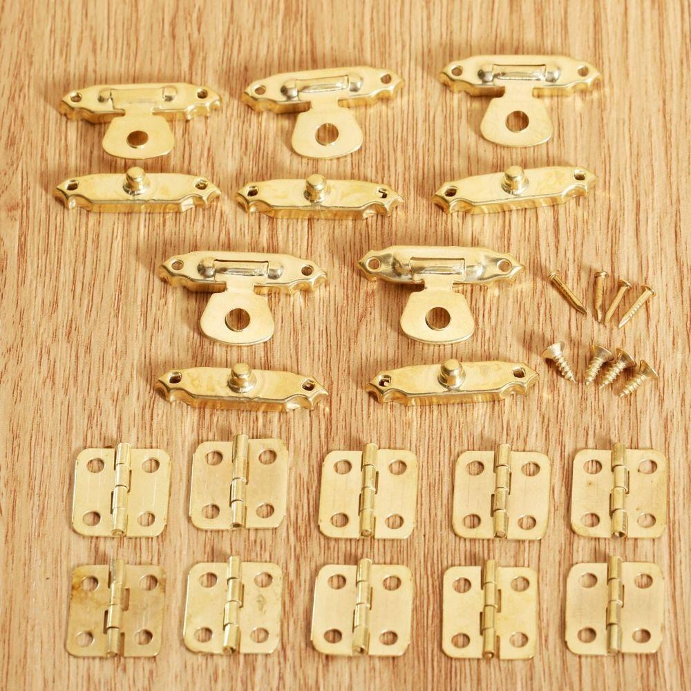 1 комплект аксессуаров, петли для мини-шкафа, винтажные петли для мебельного шкафа, бронзовая петля с засовом, деревянная коробка