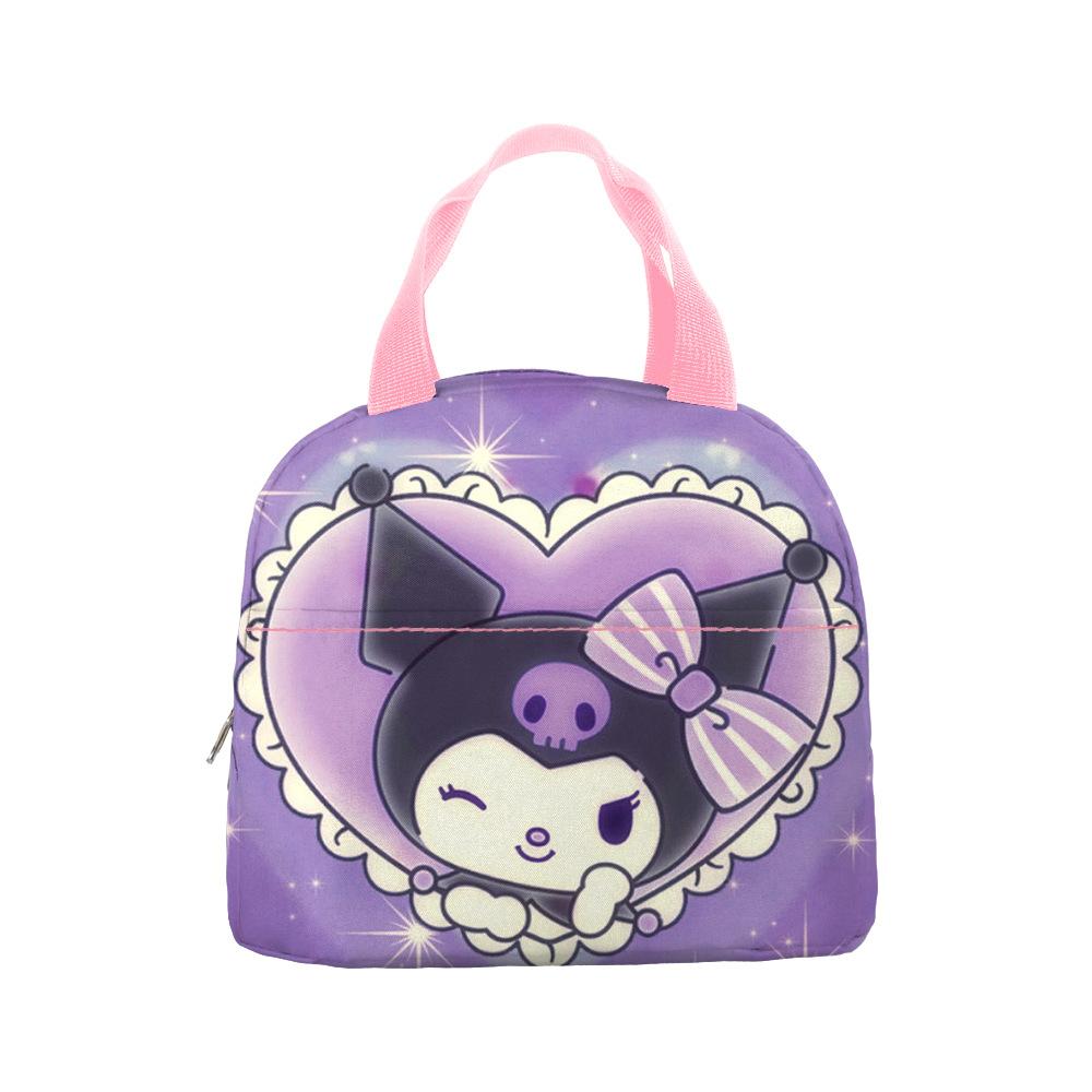 Lunch Bag Pink Portable Meal Bag Girls Bring Rice Bag Double Layer Pencil Case Stationery Box