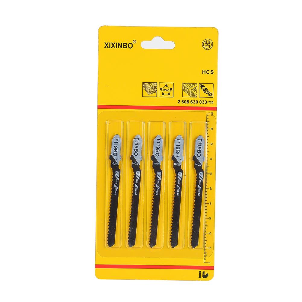 T119BO Пилки для лобзика с Т-образным хвостовиком для резки дерева, набор из 5 шт., 12 зубьев на дюйм