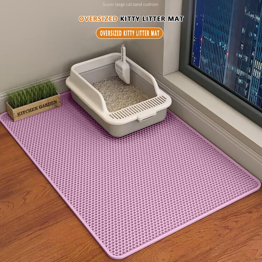 2025 Cat Litter Mat Double Layer Waterproof Urine Proof Trapping Mat Easy To Clean Non-Slip Toilet Pad Cat Scratch Pad Large Foot Pad
