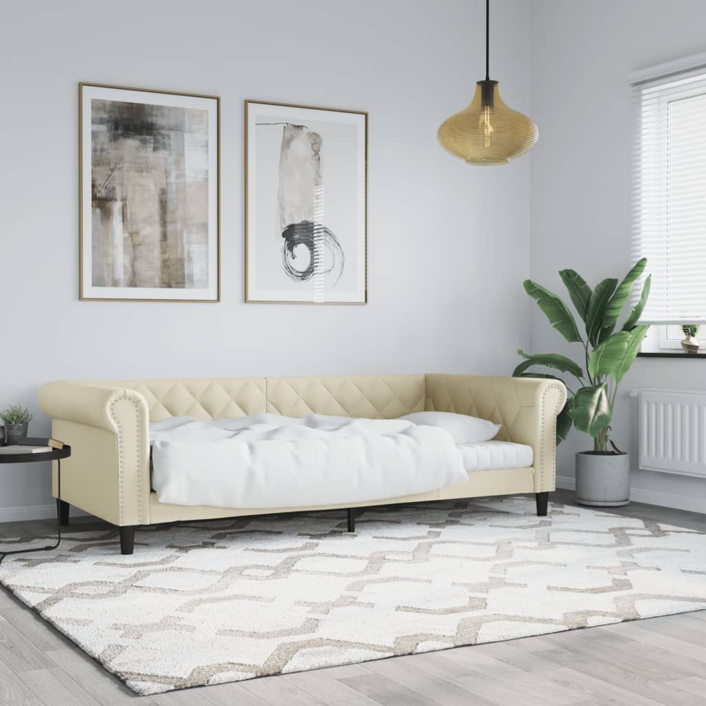 Daybed Cream 90x200 cm Faux Leather