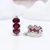 Драгоценные настоящие драгоценные камни Натуральный рубин Серьги из серебра 925 пробы Камень июля Элегантные украшения для женщин Подарки на помолвку и годовщину
