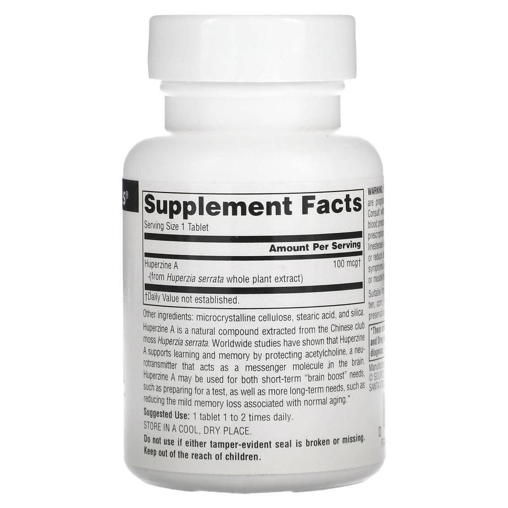 Source Naturals Huperzine A, 100 Mcg, 120 Tablets