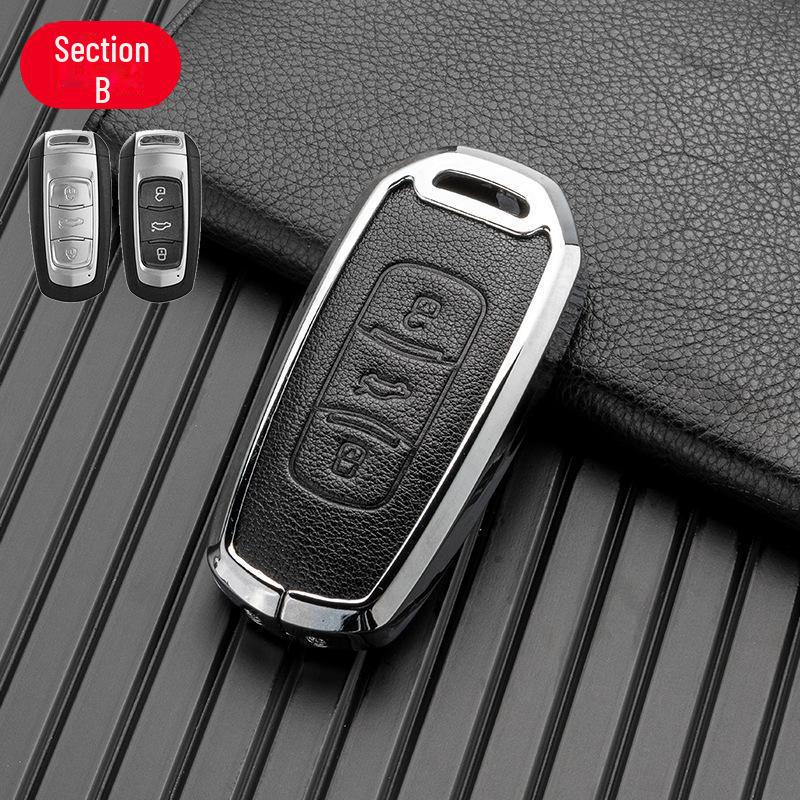 Alloy Leather Key Cover for Geely Models: Dihao, Binyue, Binrui, Bo Yue, Xingyue L, Xingrui