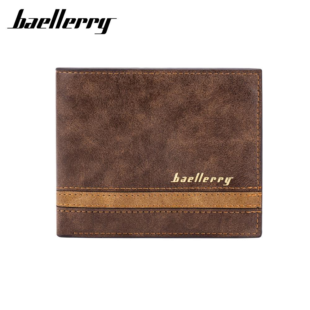 Baellerry мужской винтажный замшевый короткий кошелек модный кошелек для монет пэчворк футляр для банкнот цветные блоки горизонтальный держатель для карт
