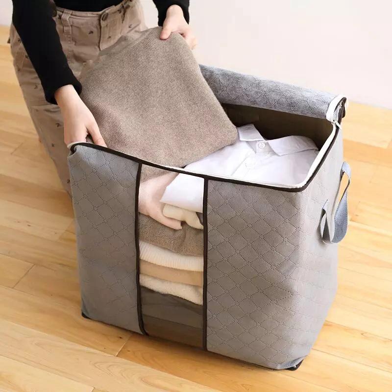 Thick Non-woven Bamboo Charcoal Color Clothing Storage Bag