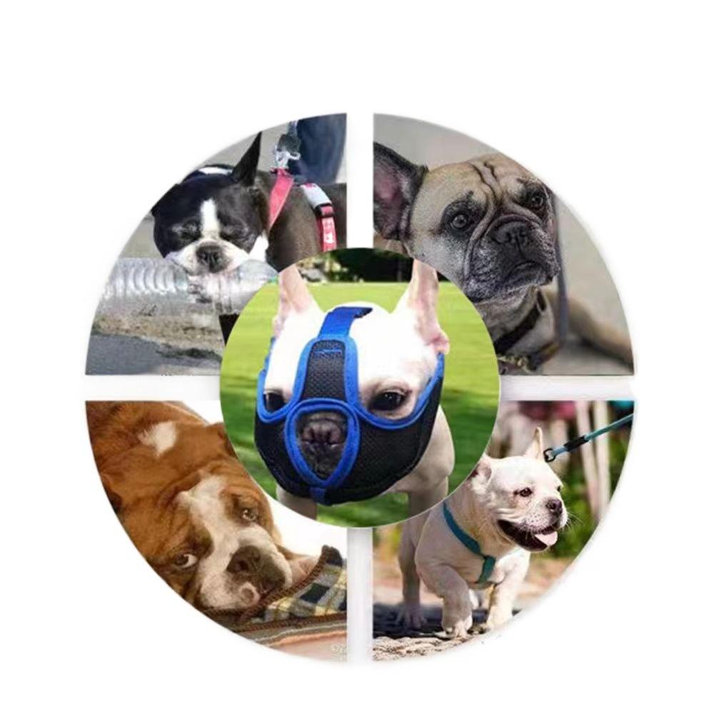Регулируемая собачья маска для рта с короткой мордой, намордники для домашних собак, товары для собак