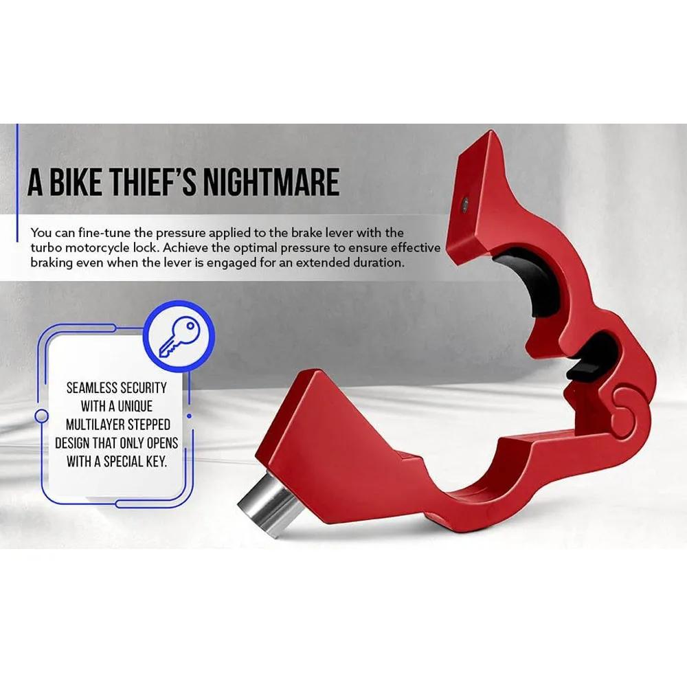 Solid Motorcycle Handlebar Brake Lever Anti-Theft Lock Pull Rod Security Lock for ATV Dirt Street Bike Safety