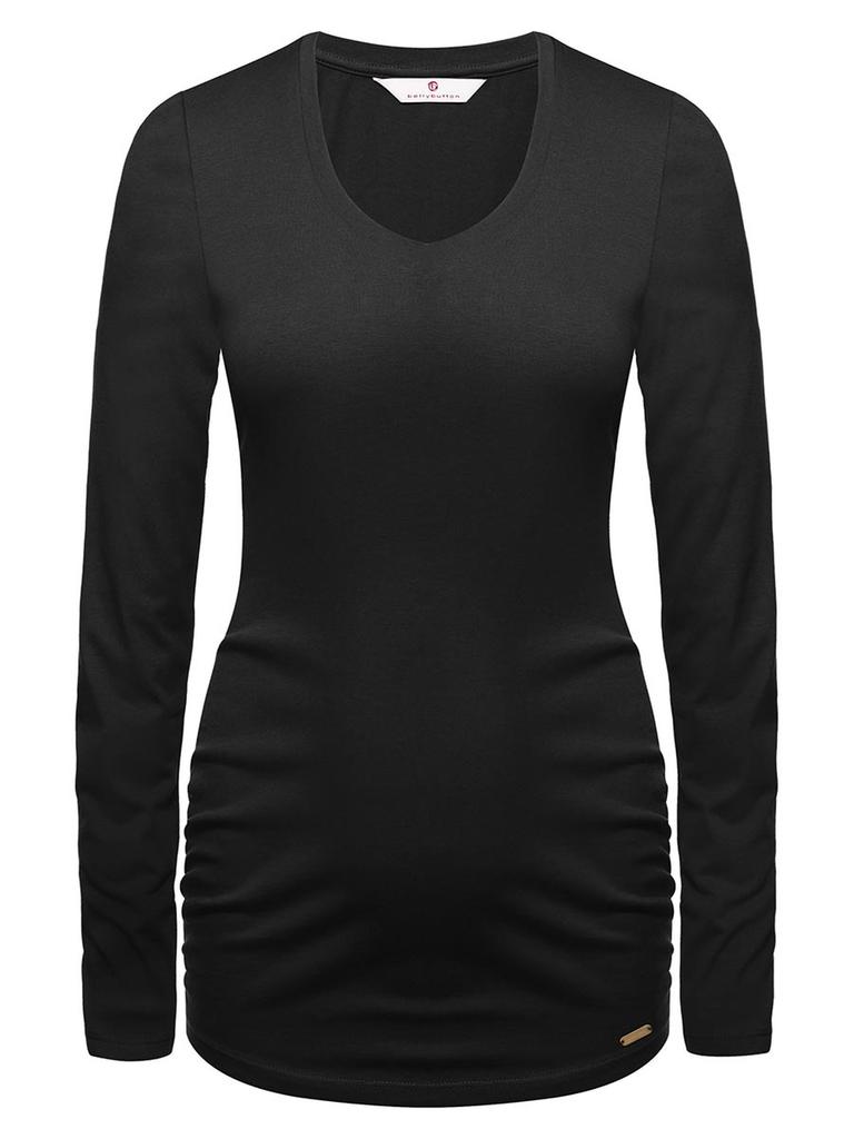Damska Bluzka Ciążowa Z Długim Rękawem Czarna Bellybutton Maternity