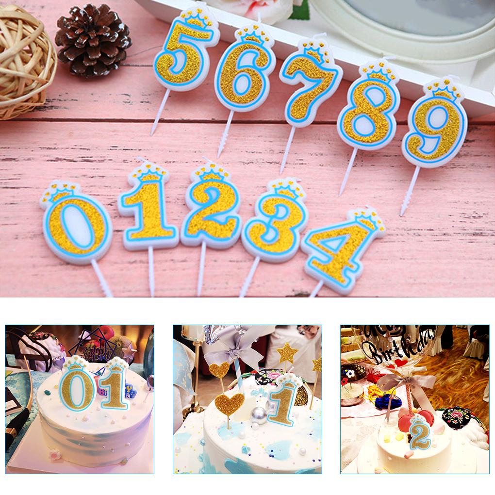 Золотая блестящая свеча-цифра для праздничного торта на свадьбу, украшение для пирога, детский подарок