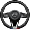 Кожаная накладка на руль автомобиля из углеродного волокна для Mazda 3 5 6 SKYACTIV Axela Atenza CX30 CX5 CX8 CX9 MX5 RX8 RX7 BT50 Аксессуары
