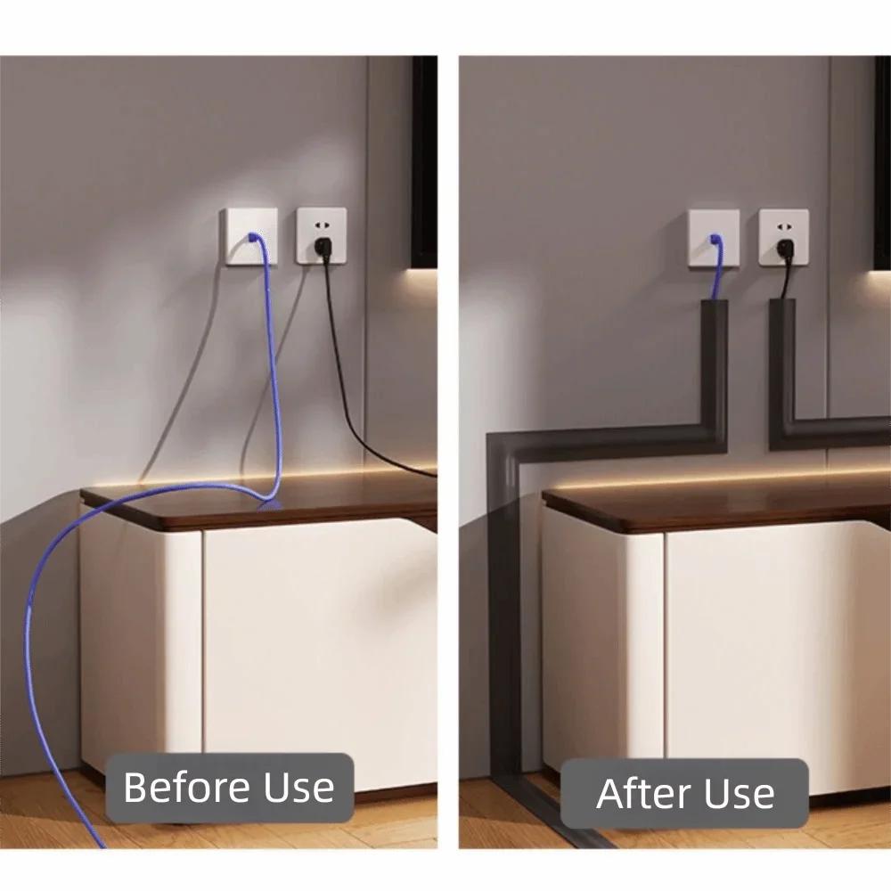 Высококачественный мягкий чехол для шнура ПВХ Прочный напольный кабельный канал Самоклеящийся Органайзер для кабелей Защитная крышка для проводов Офис