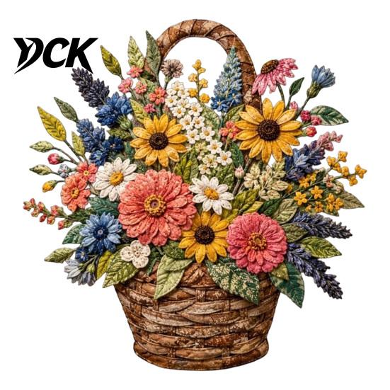 3D Цветочная корзина Поделка Цветочный пэчворк DIY Набор, Многослойные тканевые цветы Изготовление Ручные принадлежности для творчества Швейный проект для взрослых, Идея для подарка Текстурированный