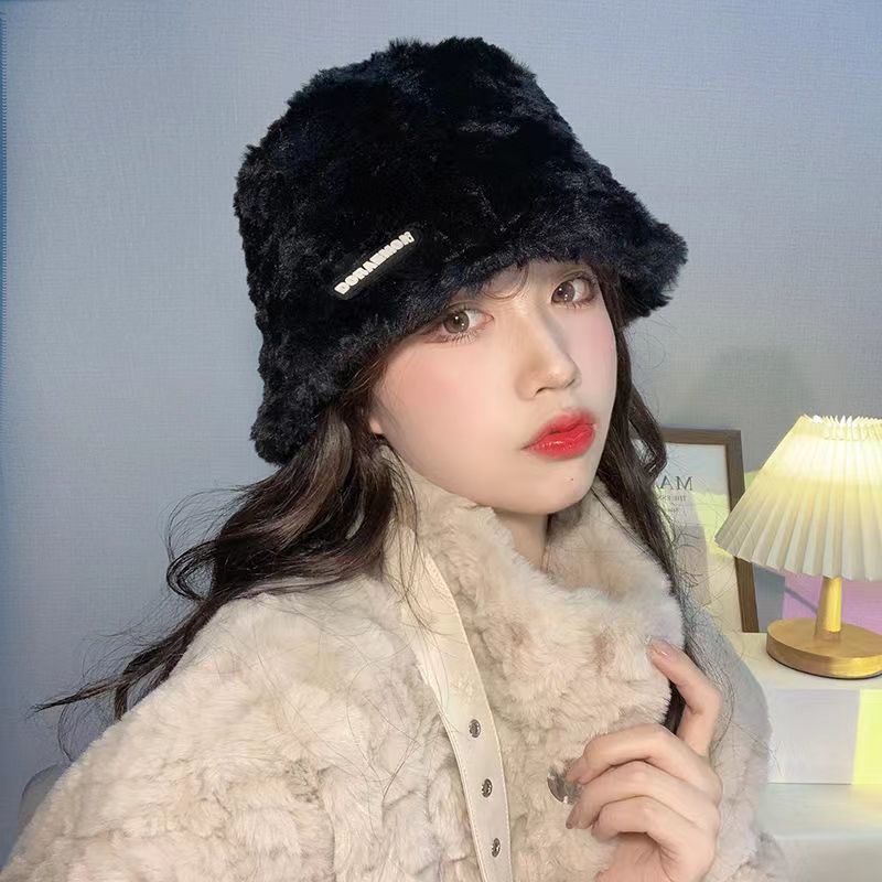 Женская осенне-зимняя теплая шапка плюшевая шляпа-ведро рыбака EMA