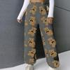 Women's Cute Teddy Bear Plush Pajama Pants, Soft, Fleece-lined, Warm, Comfortable Plush Pants, Casual Pants