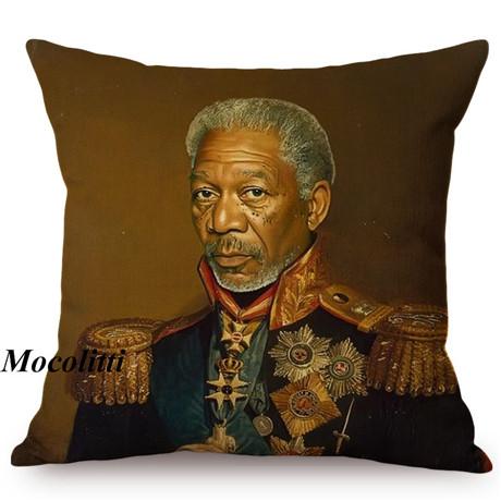 Military Generals Oil Painting Art Decorative Throw Pillow Case Celebrity Star General Costume Design Bedroom Sofa Cushion Cover