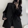 Women's Korean Style Black Blazer - Casual, Comfortable, High-End for Spring & Autumn