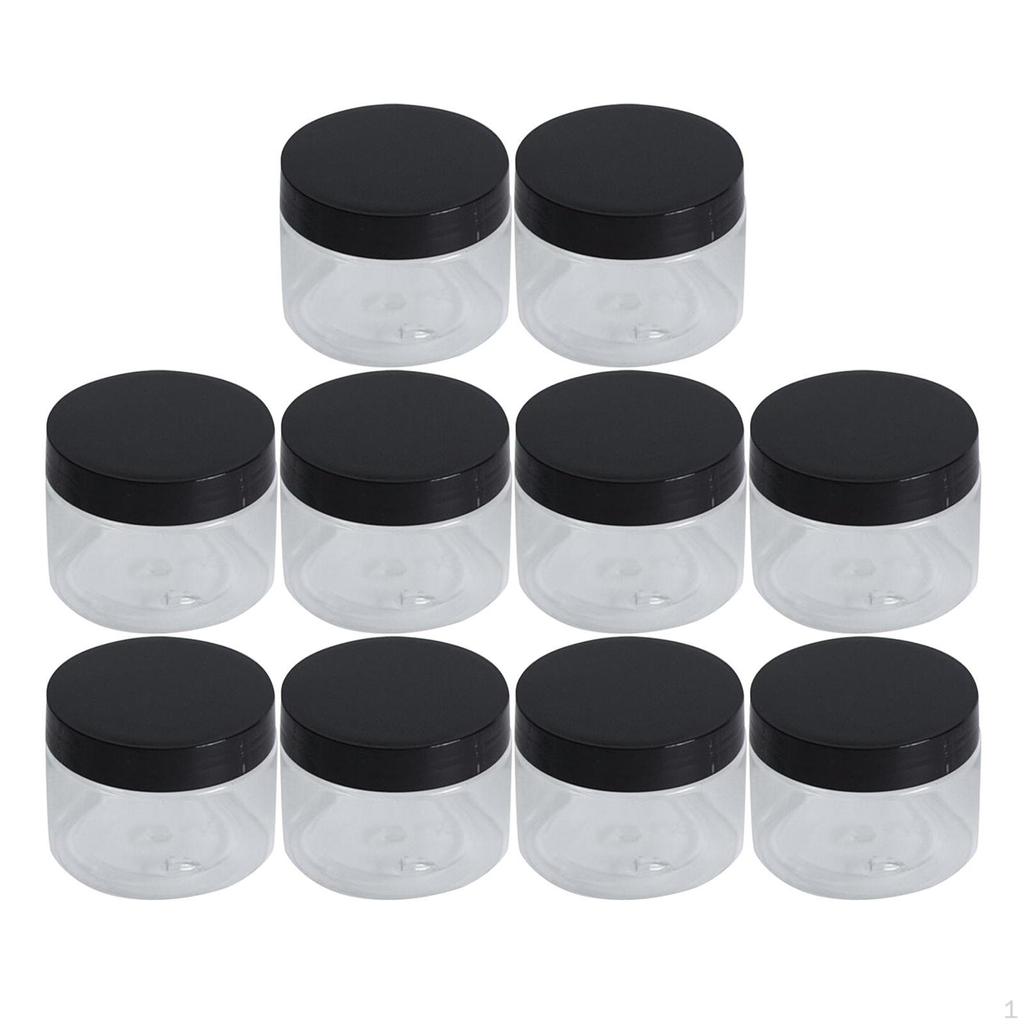 10x Lotion Jar Jars with Lids 30ml Pet Airtight Clear Round Mini Reusable Storage