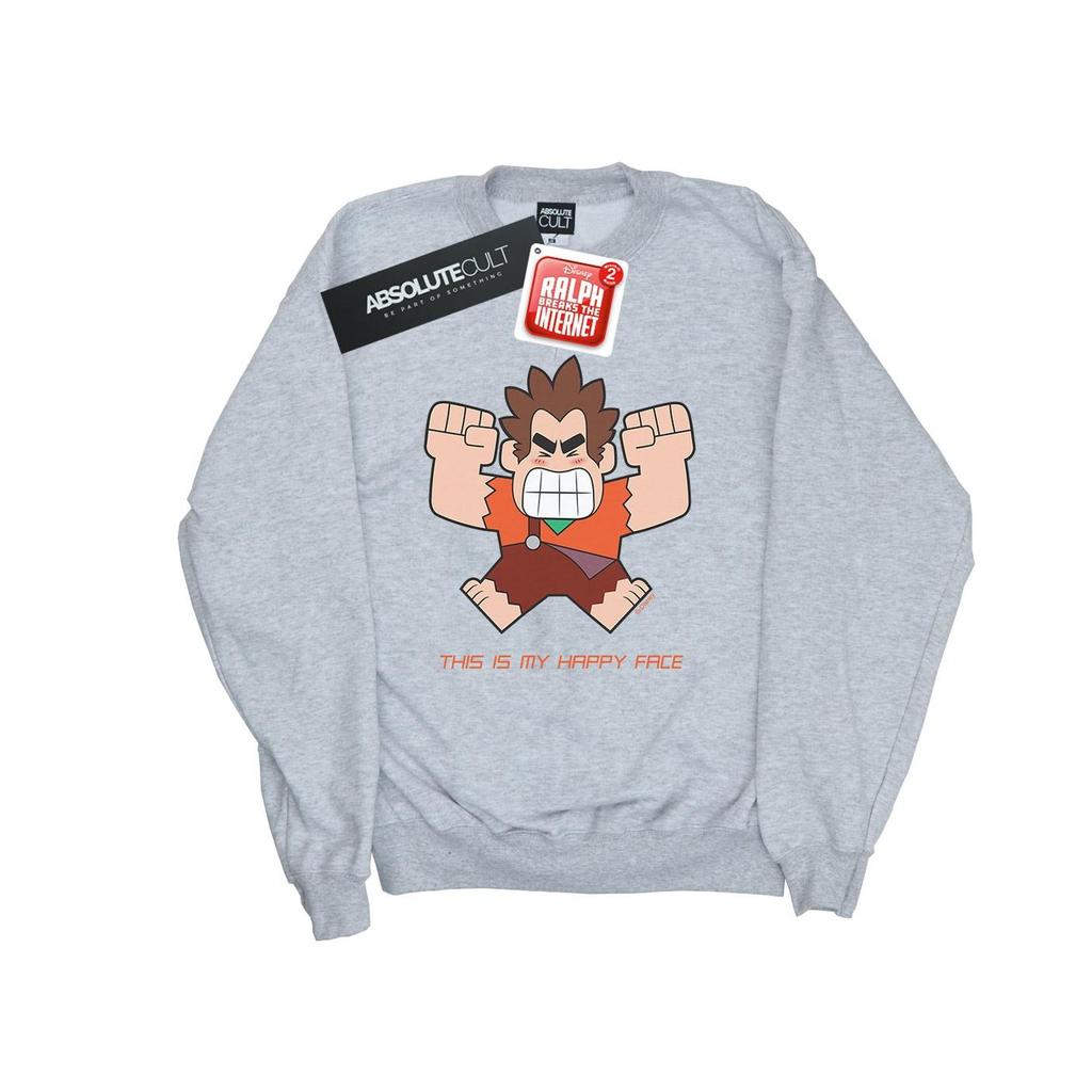 Disney Mens Wreck It Ralph Happy Face Sweatshirt