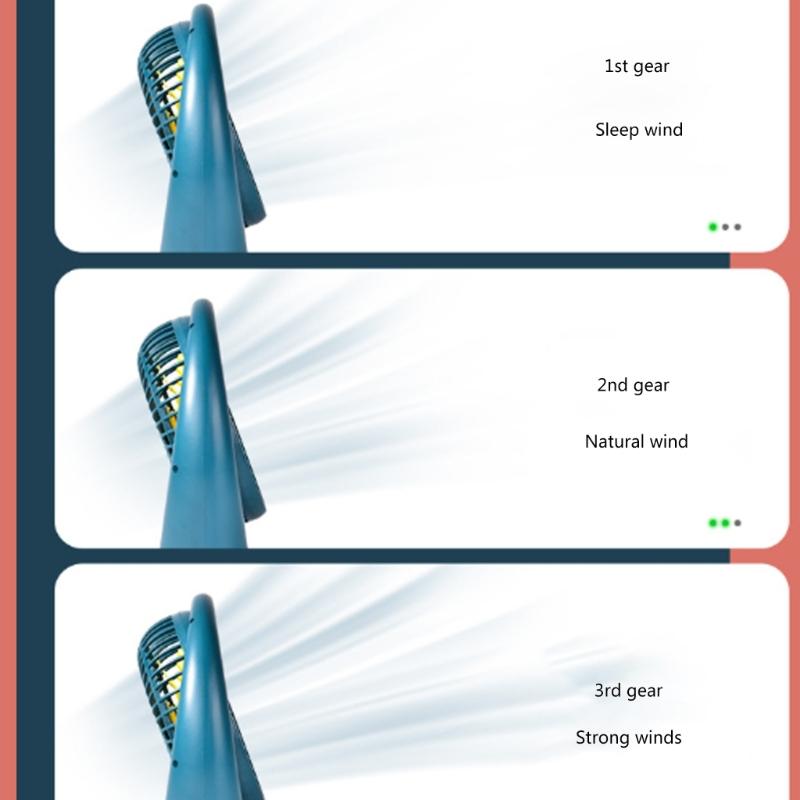 USB Вентилятор Тихая работа 3 скорости Тихая работа USB Перезаряжаемый для дома и офиса Мощное охлаждение