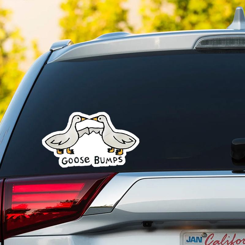 DS55#8x15см Юмористические наклейки с изображением мультяшного гуся - глянцевые, водостойкие виниловые самоклеящиеся наклейки для автомобиля
