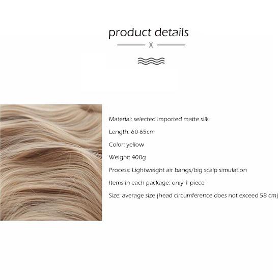 Длинные вьющиеся волосы Лолиты, 60cn, термостойкая челка, милый синтетический парик для вечеринки, косплей