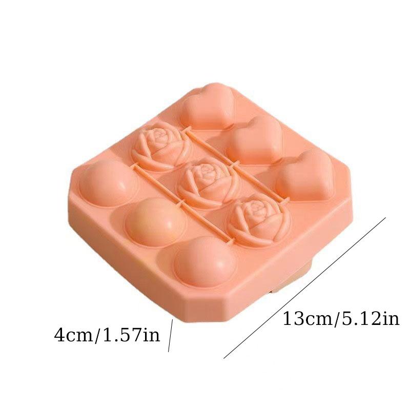 Silicone Molds Ice Cube Tray With Lid Rose Flower Heart Shape Reusable Ice Mold Bar Kitchen Accessories Ice Cream Maker Tool