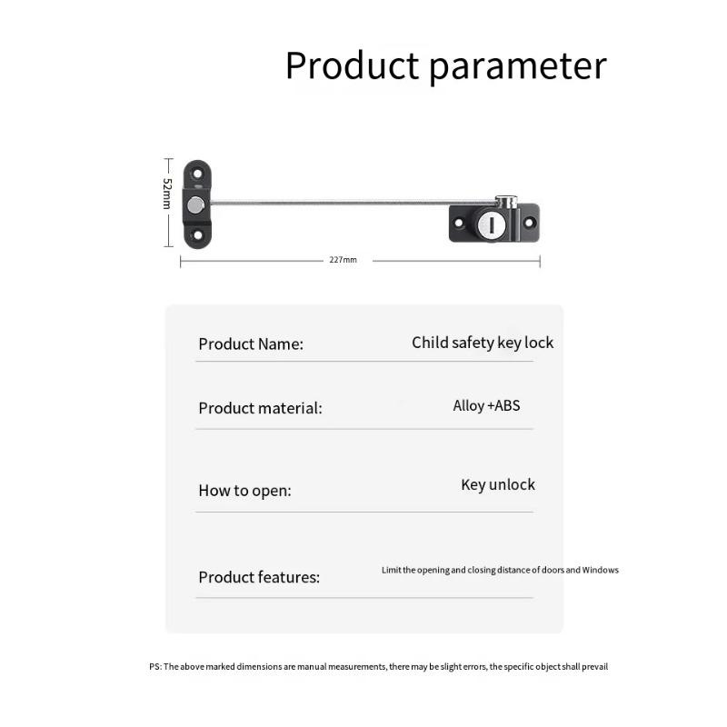 Window Door Restrictor Baby Kids Child Pet Safety Security Chain Lock Kits Stainless Steel Casement Window Limiters