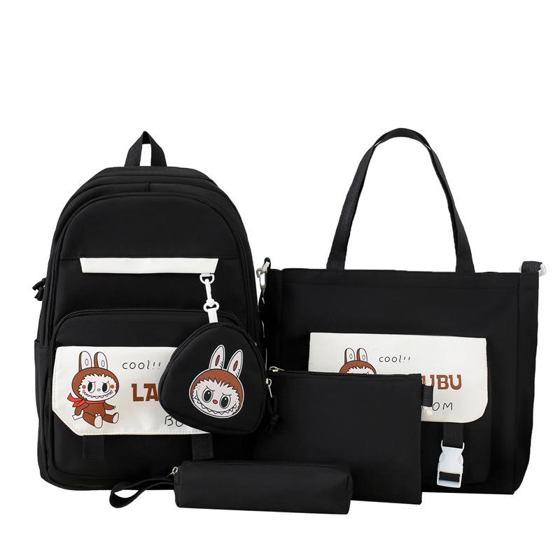 Новый школьный рюкзак в корейском стиле, модный набор из четырех предметов, студенческий рюкзак, сумка для репетиторства, трендовый рюкзак большой вместимости