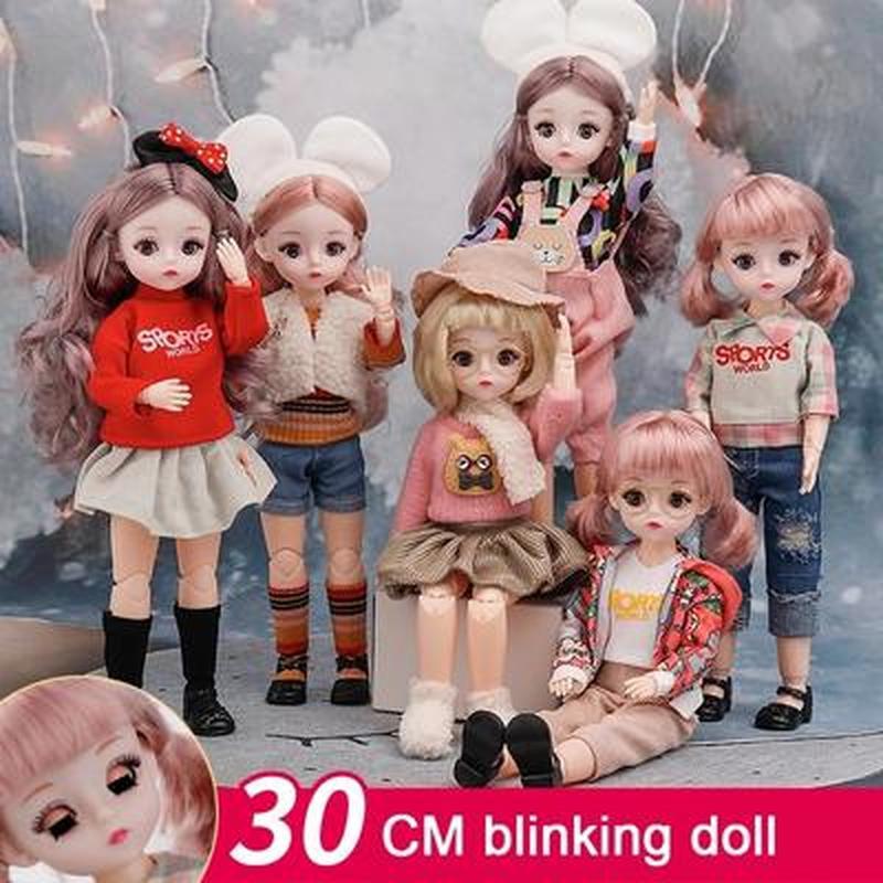 30 см мини подвижная 23 шарнирная кукла игрушка для девочек 3D большие глаза BJD принцесса полная одежда коллекция платьев детская кукла подарок