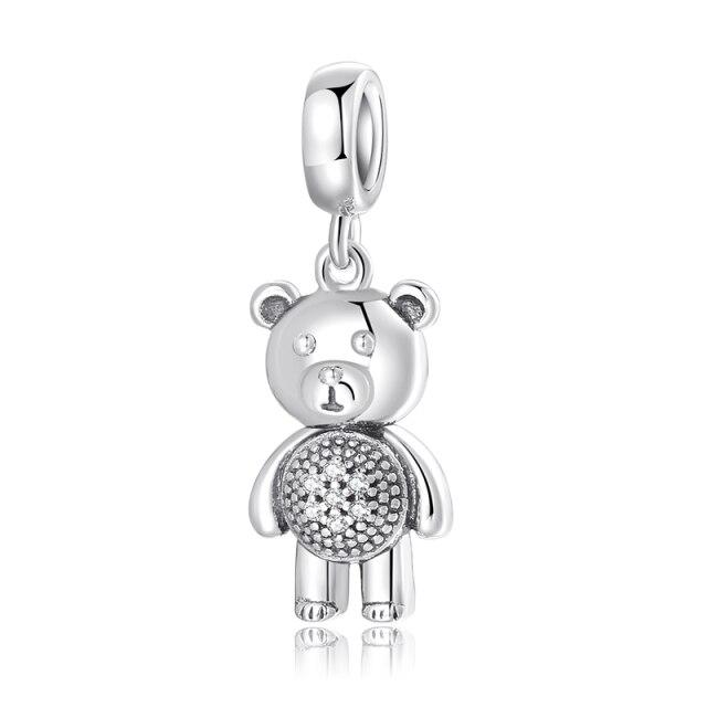 Fashion 925 Sterling Silver Square Rainbow Puzzle Bear Beads Fit Original Charms Jiuhao Bracelet Jewelry Making