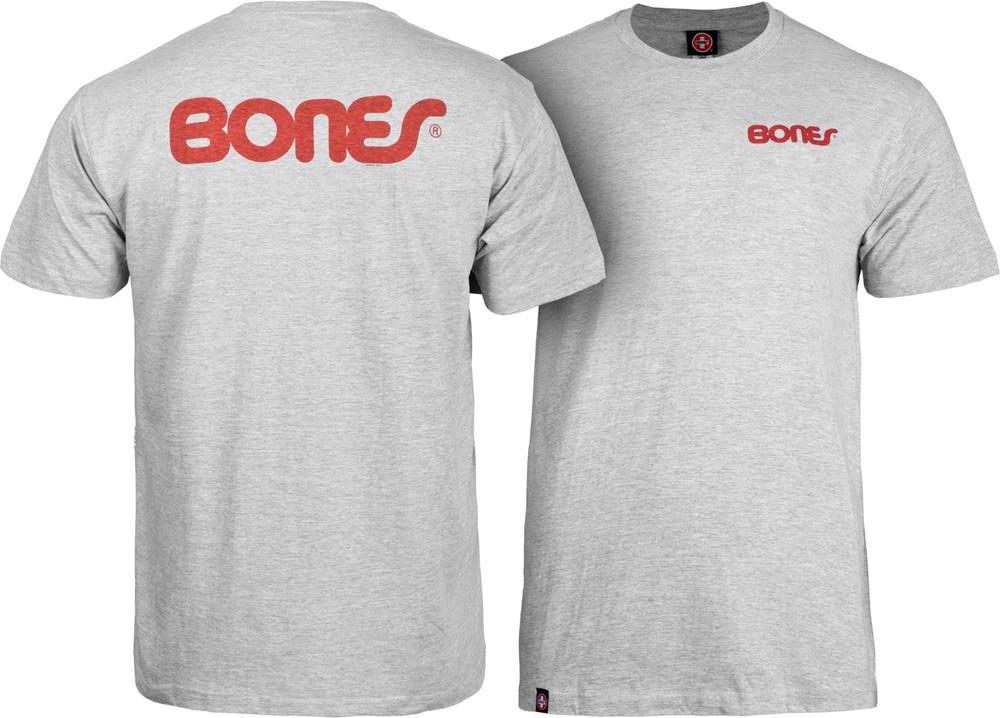 Powell Peralta BONES SWISS ТЕКСТОВЫЙ ЛОГОТИП Футболка для скейтборда ПЕПЕЛЬНО-СЕРЫЙ Унисекс Футболка
