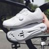 2025 Summer Pure White Road Car Lock Shoe Set Breathable Men's and Women's Outdoor Bicycle Shoes Unlocked Cycling Shoes Large Size