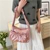 Korean Style Pleated Hand Bag Bow Fashion Underarm Bag Elegant INS Shoulder Bag  Women