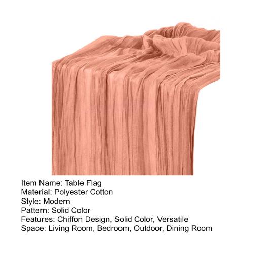 Флаг Однотонный Плиссированный Дизайн Богемный Стиль Свадебная Настольная Дорожка