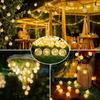 2025New Solar String Lights Outdoor Crystal Fairy Light Chritmas Garland 2/8 Modes Waterproof Patio Light for Garden Party Decor