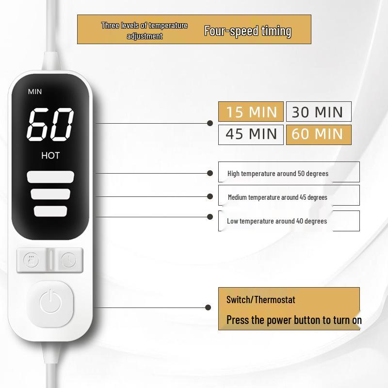 USB Нагревающая маска для глаз с ЖК-дисплеем, регулируемым временем и температурой для сна