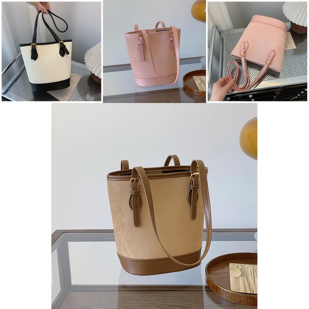 2024 Новая Мода Ретро Сумка-Ведро Подмышечная Уличный Трендовый Средней Вместимости Цветоблокировка Сумка-Тоут Плечевая Сумка