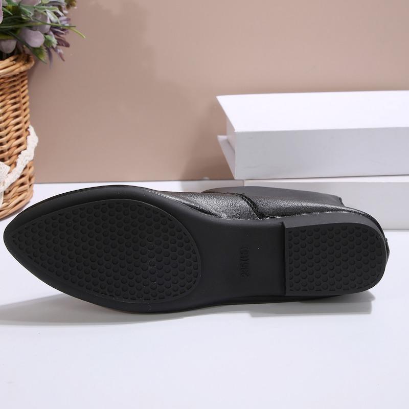 Женская уличная обувь 2024 Высокое качество Ботильоны Женские Лаконичные Современные Ботинки Женские Низкий каблук Слипоны Обувь Большого размера Женская