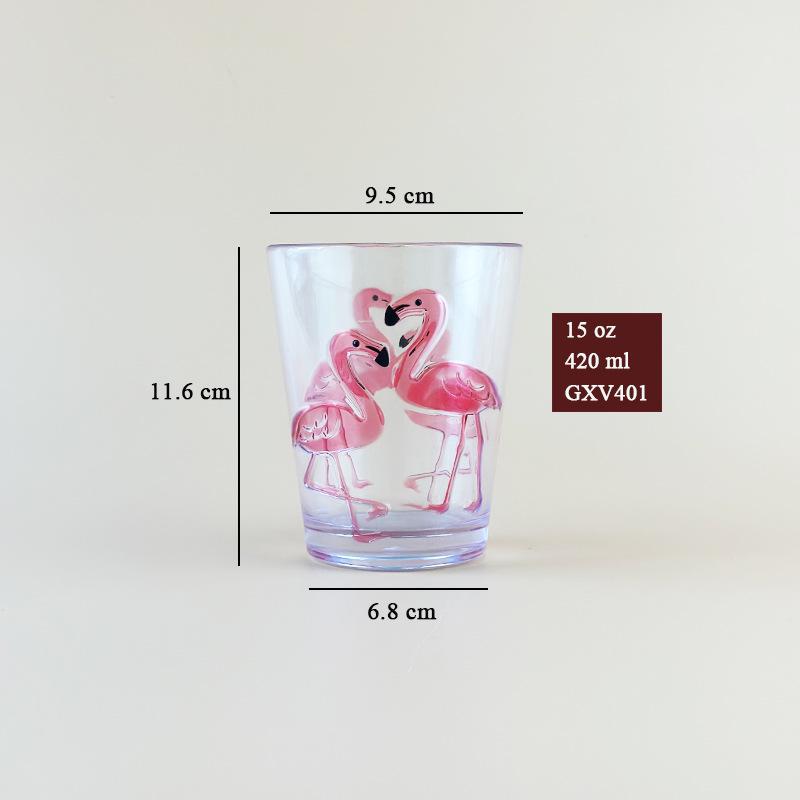 Acrylic Flamingo Cup Thickened Creative Plastic Juice Water Bottle