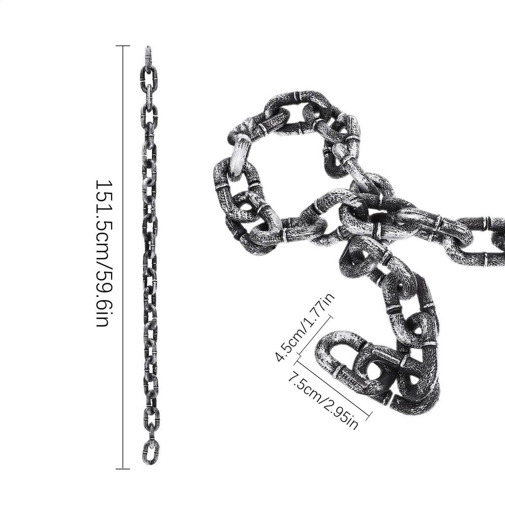 Halloween Chains Fake Chains 5 Feet Realistic Halloween Props Decorations for Indoor Party Prison Haunted House Graveyard Jail